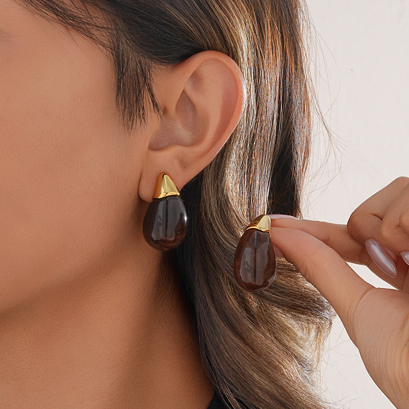 Wholesale Resin Water Drop Earrings