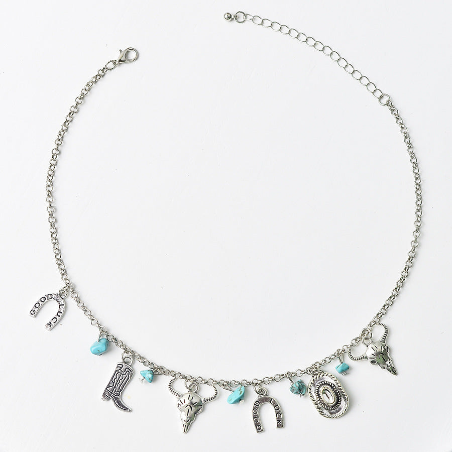 Wholesale Stylish  Skull Demon Teeth Pendant Necklace Silver Tone Zinc Alloy Gothic Chic Jewelry Accessory