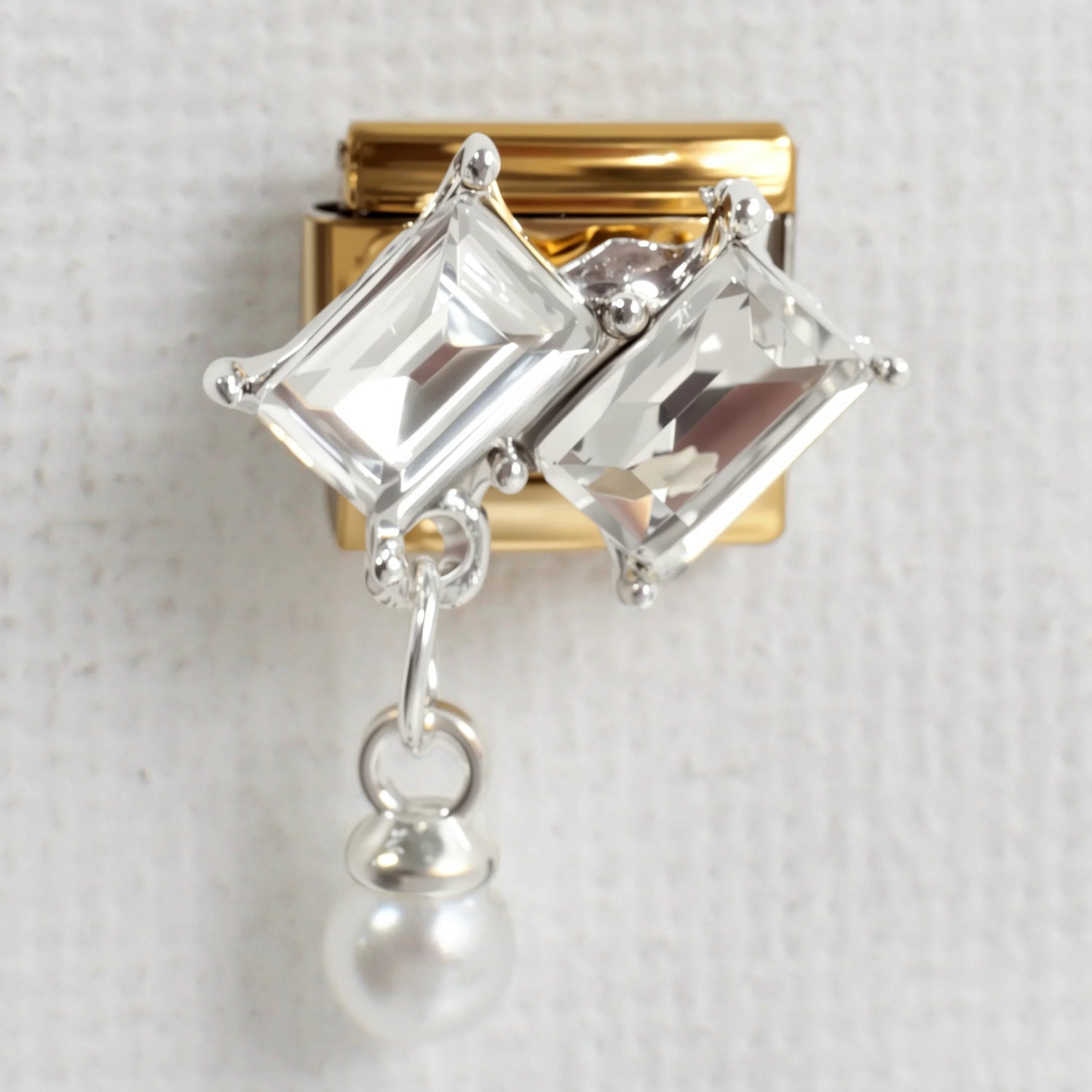 Wholesale 5pcs/ pack Makeup &  Accessories Enamel Italian Charms Single Section Creative Stainless Steel Composable Bracelet