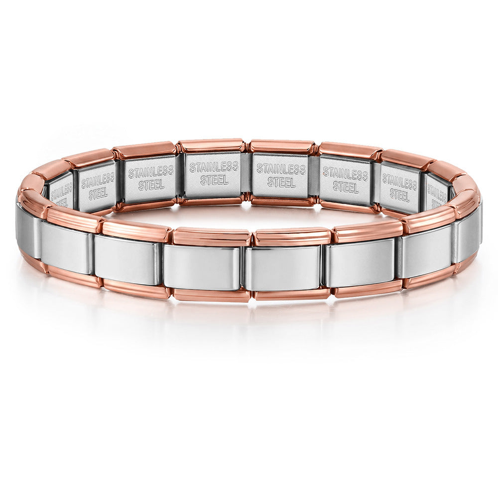 Wholesale Stylish Unisex Electroplated Stainless Steel Italian Charm Bracelet for Everyday Wear and Boutique Resale