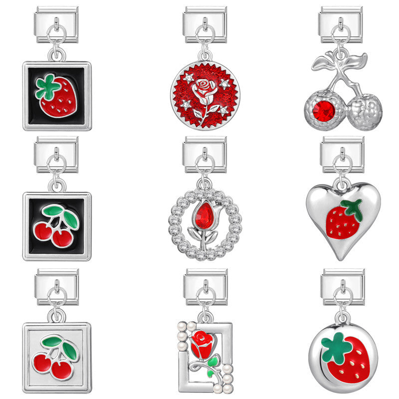 Wholesale Italian modular DIY jewelry red pendant bracelet