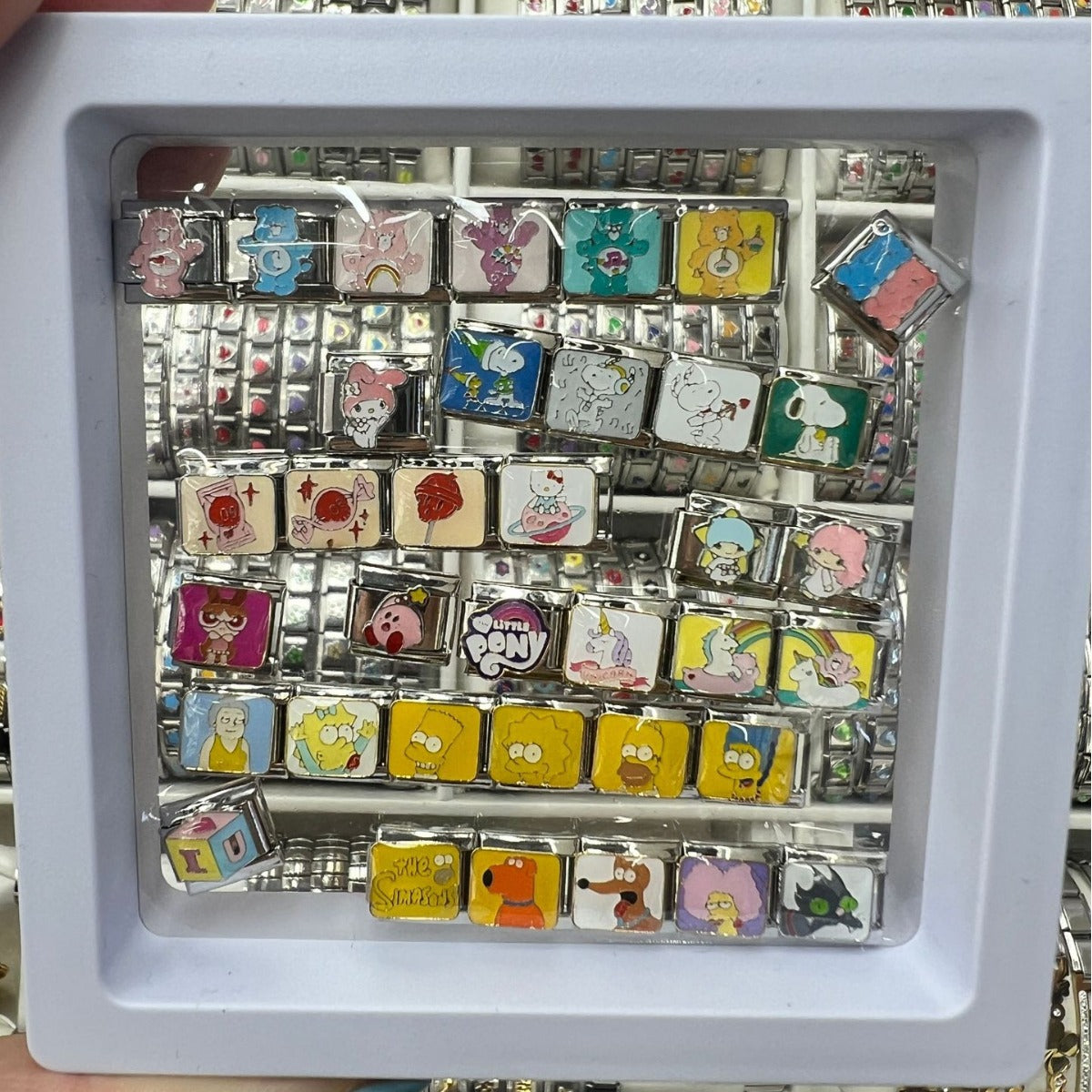 Wholesale 10pcs Italian Charm Bracelet 9mm DIY Splicing Cartoon Anime Titanium Steel Composable Bracelet