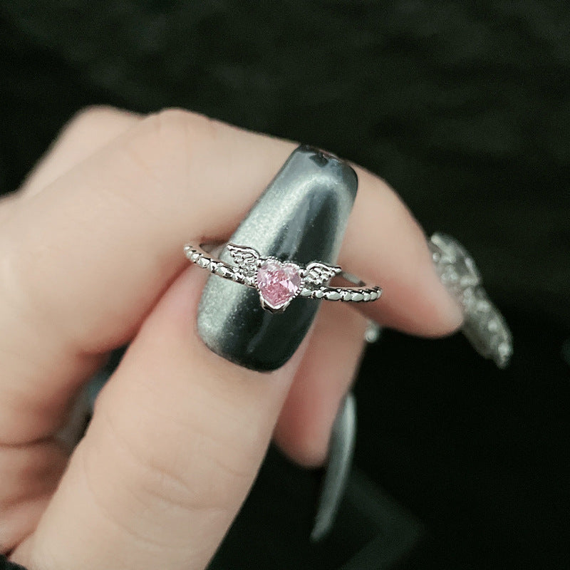 Wholesale  Pink Diamond Butterfly Irregular Simple Fashion Open Ring