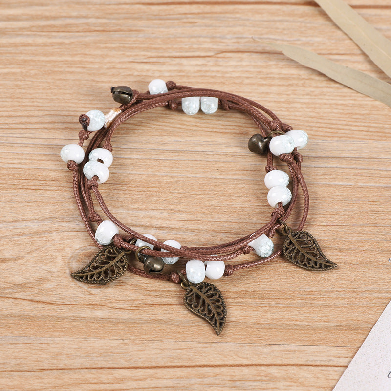 Wholesale Vintage Bohemian Forest Style Ceramic Bracelet Multi-circle Bracelet Layered Bracelet Set ACC-BT-Luox001