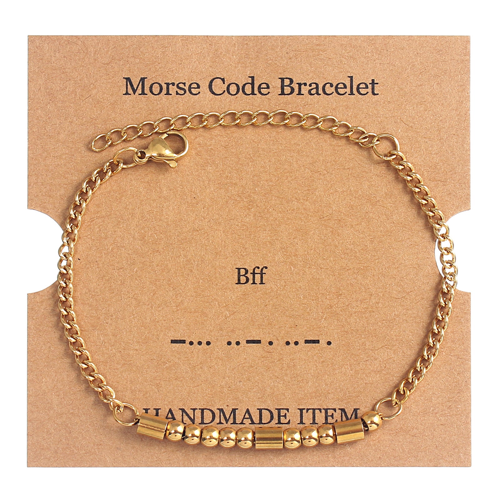 Wholesale stainless steel Golden Moss password letter beaded bracelet
