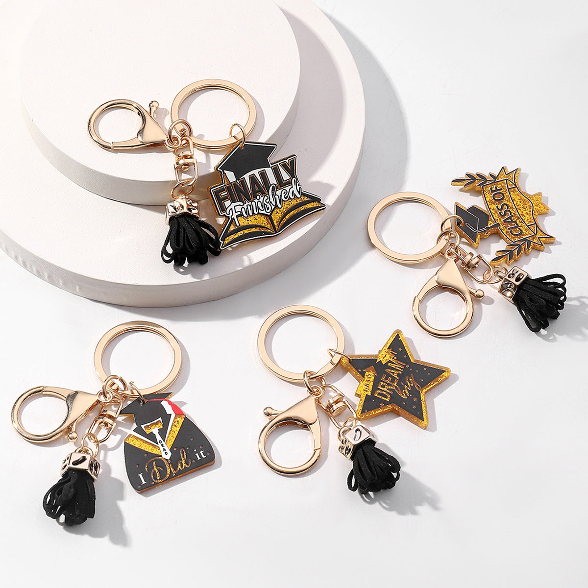 Wholesale Graduation Season Bachelor Cap Tassel Acrylic Keychain ACC-KC-RongR040