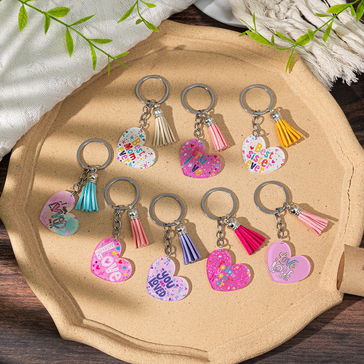 Wholesale Slogan Acrylic Love Keychain Pendant