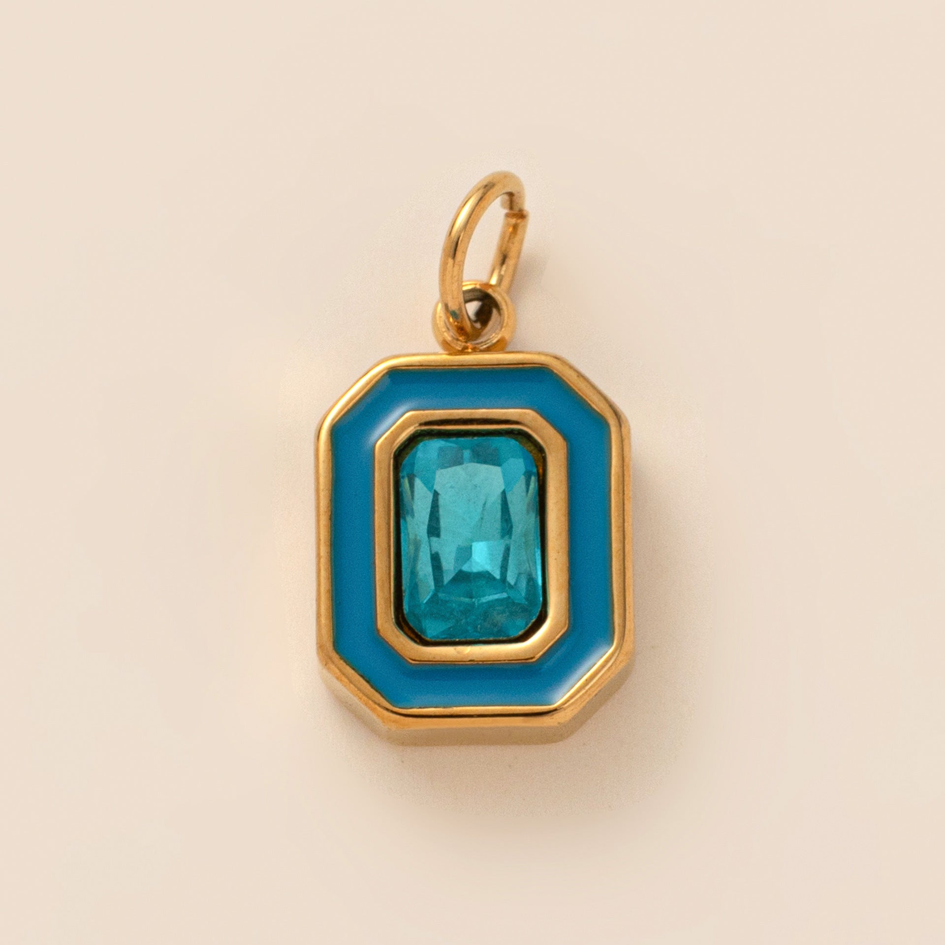 Wholesale Stainless steel electroplated 18K gold December crystal pendant