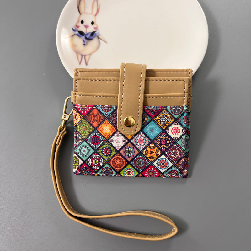Wholesale Chic Ethnic Style Card Holder Compact Ultra-Thin Multiple Slots Boutique Resale Accessory