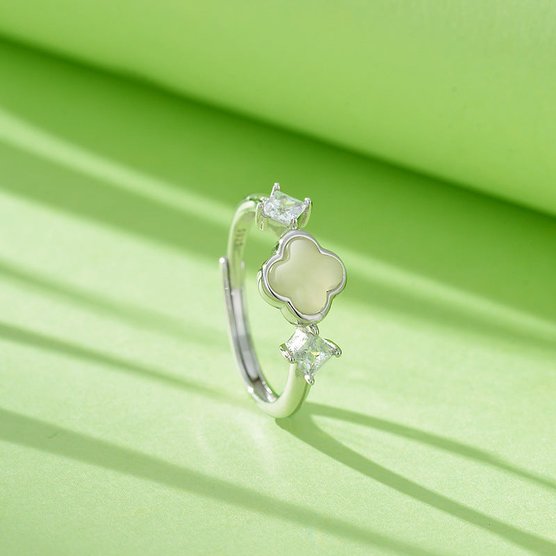 Wholesale Lucky Four Leaf Clover Adjustable Ring