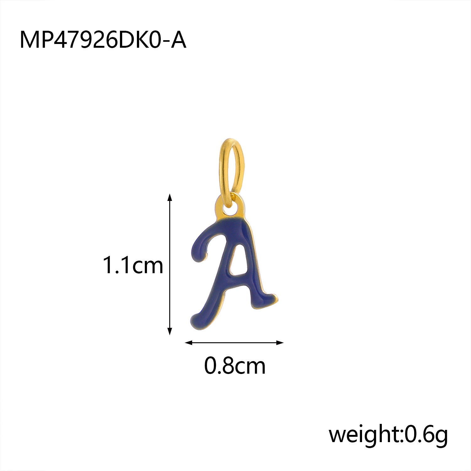 Wholesale Colorful 26 English letter pendant oil drop titanium steel vacuum plating pendant