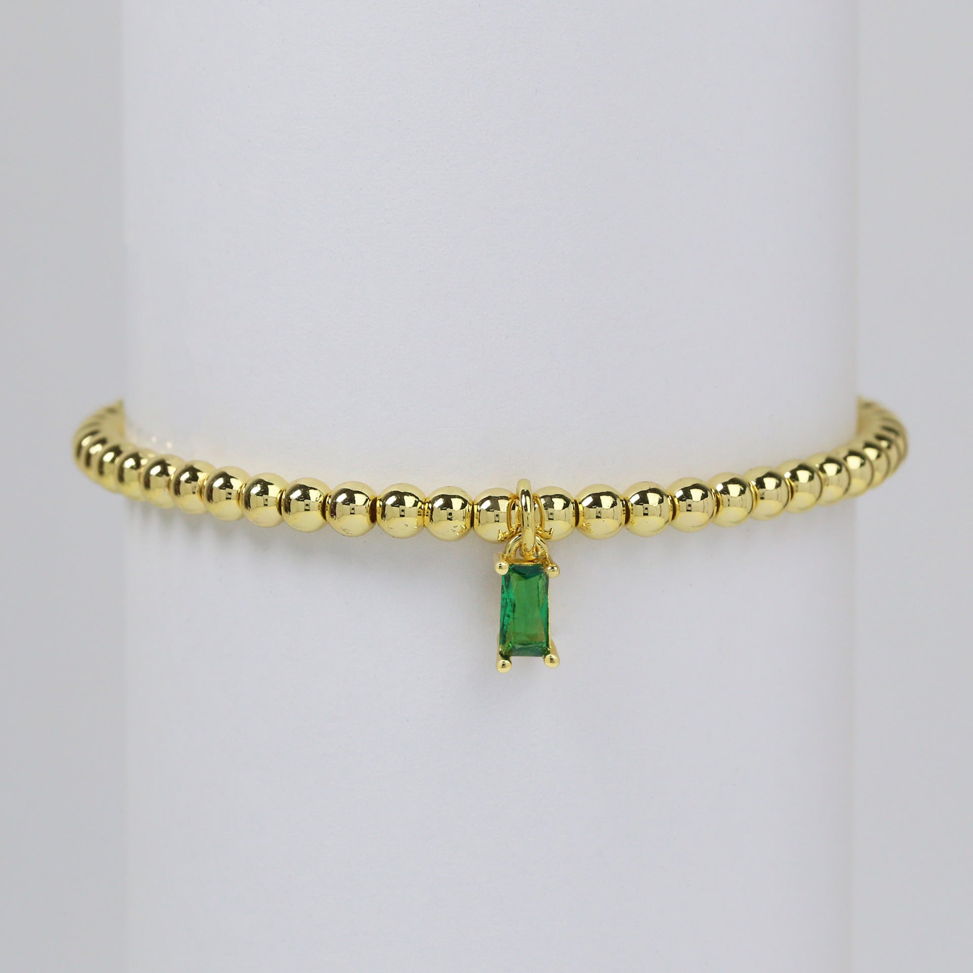 Wholesale 18k Golden Twelve birthstone December Stone Color Sugar Zircon Pendant Copper Beads  Bracelet