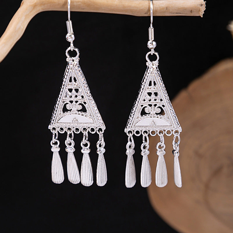 Wholesale Peacock Bell Tassel Hollow Leaf Earrings ACC-ES-MDD025