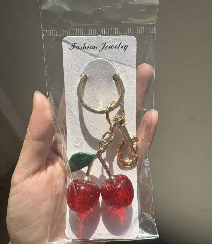 Wholesale Cherry Keychain Acrylic Fashion Accessory Sweet Girl Style Bag Charm