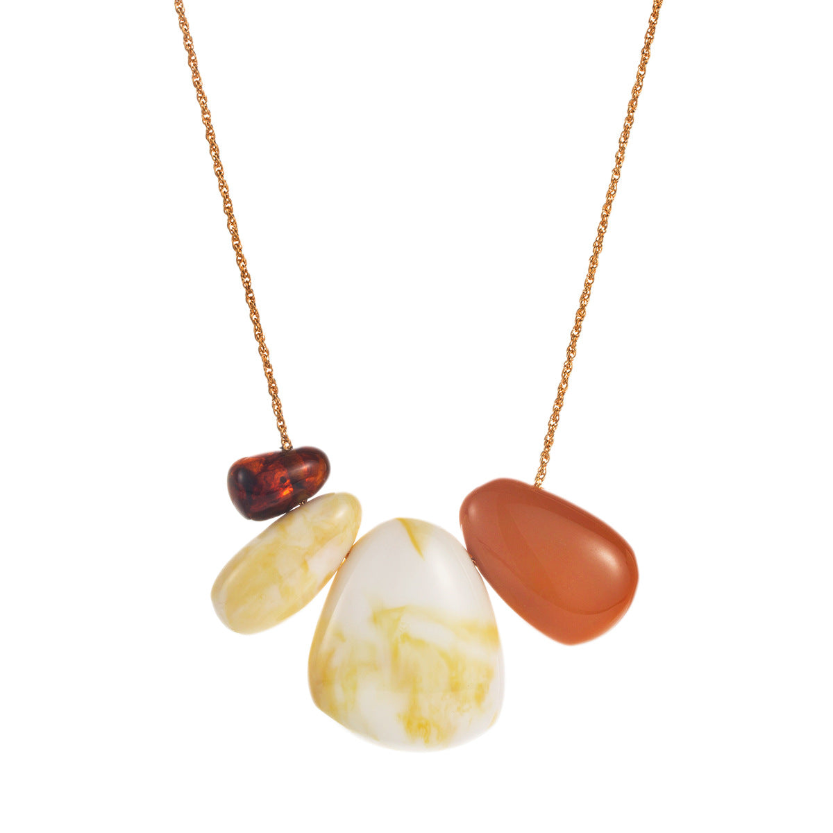 Wholesale color resin irregular pendant necklace design sweater chain
