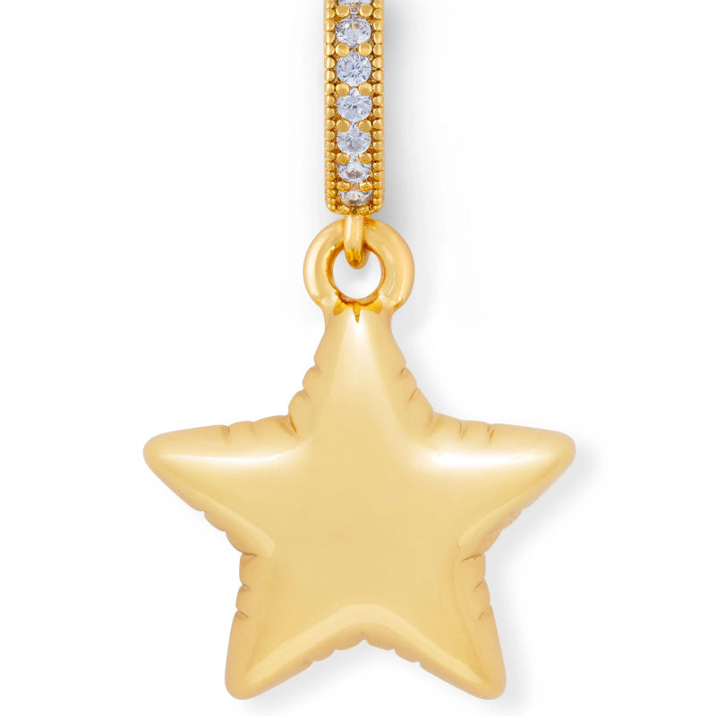 Wholesale Game console dragon heart five-pointed star zircon necklace