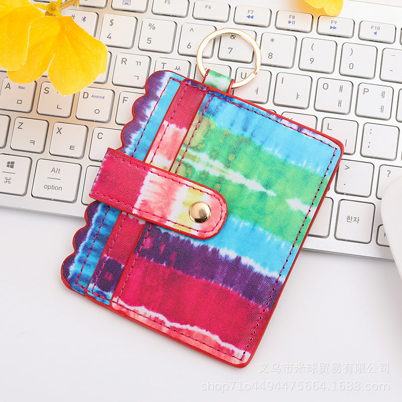 Wholesale Western Style Aztec Tie Dye Camouflage Plaid Leopard Print PU Pickup Bag Keychain ACC-KC-MiQiu001