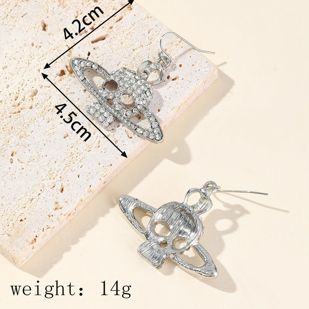 Wholesale Rhinestone Skull Drop Earrings  Party Jewelry Accessory
