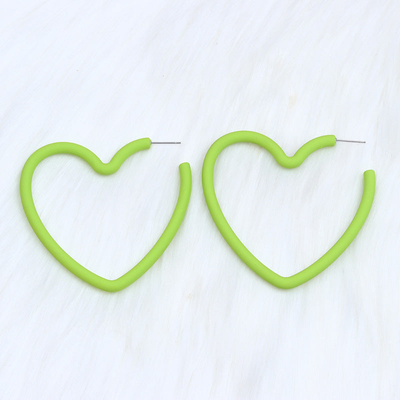 Wholesale Valentine's Day 12 Colors Big Heart Acrylic Earrings