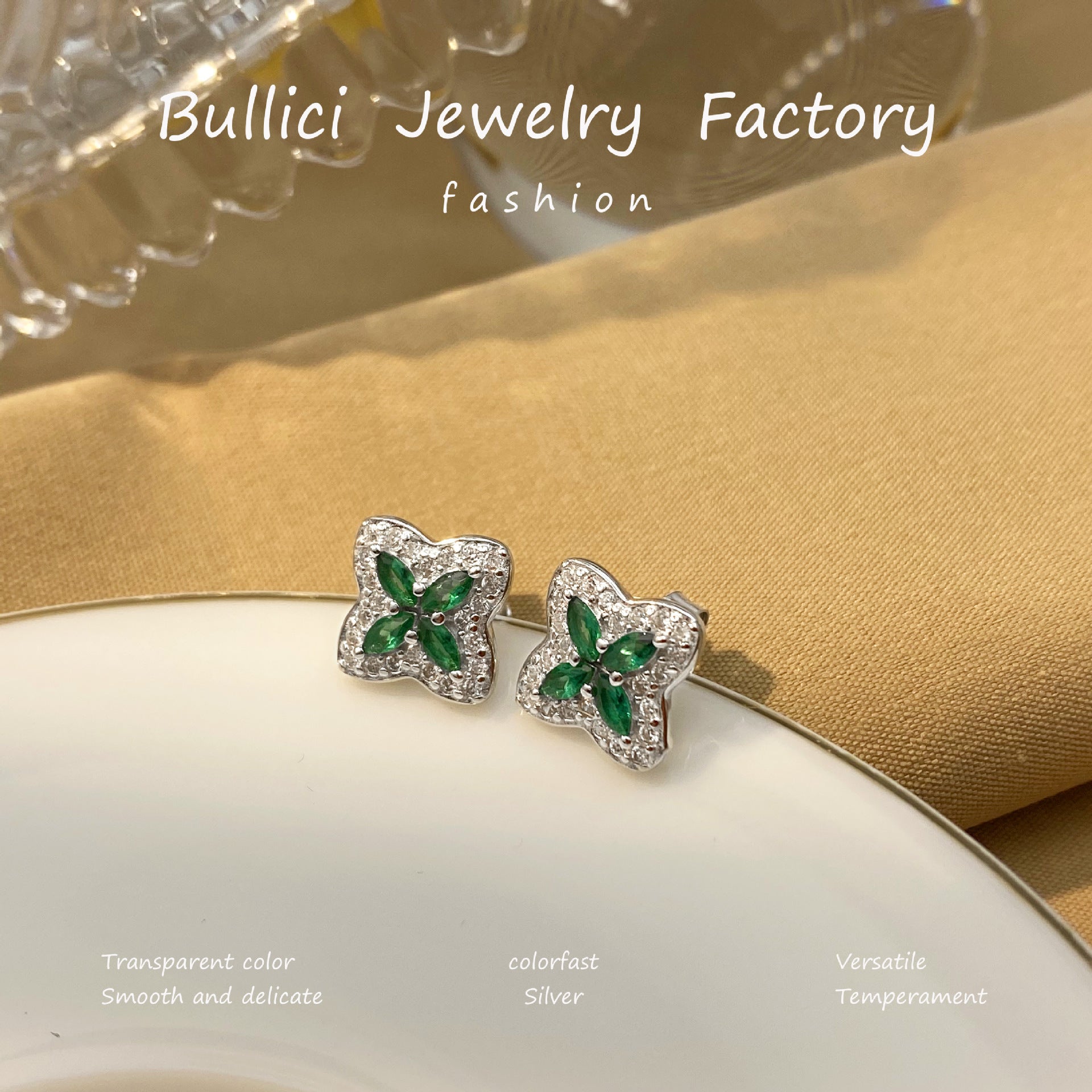 Wholesale  Four-leaf Clover Earrings  Sterling Silver Earrings