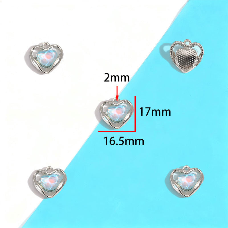 Wholesale Electroplated Zinc Alloy Blue Star Moon Resin Inlay Pendant Charms For DIY Jewelry Making Bag Charm Keychain Everyday Wear