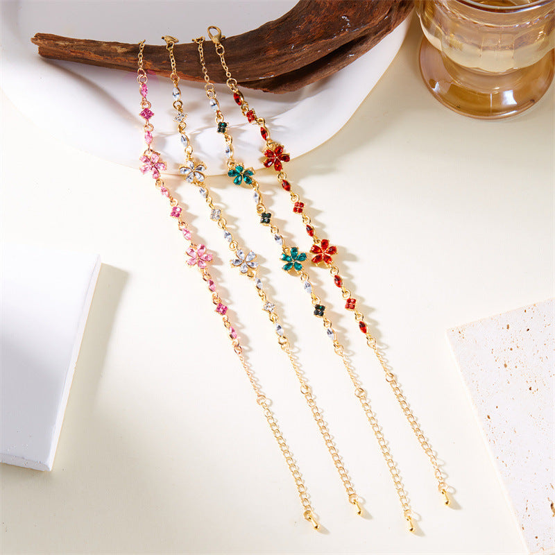 Wholesale Chic Crystal Flower Bracelet For Women Everyday Jewelry Accessory Gift For Besties