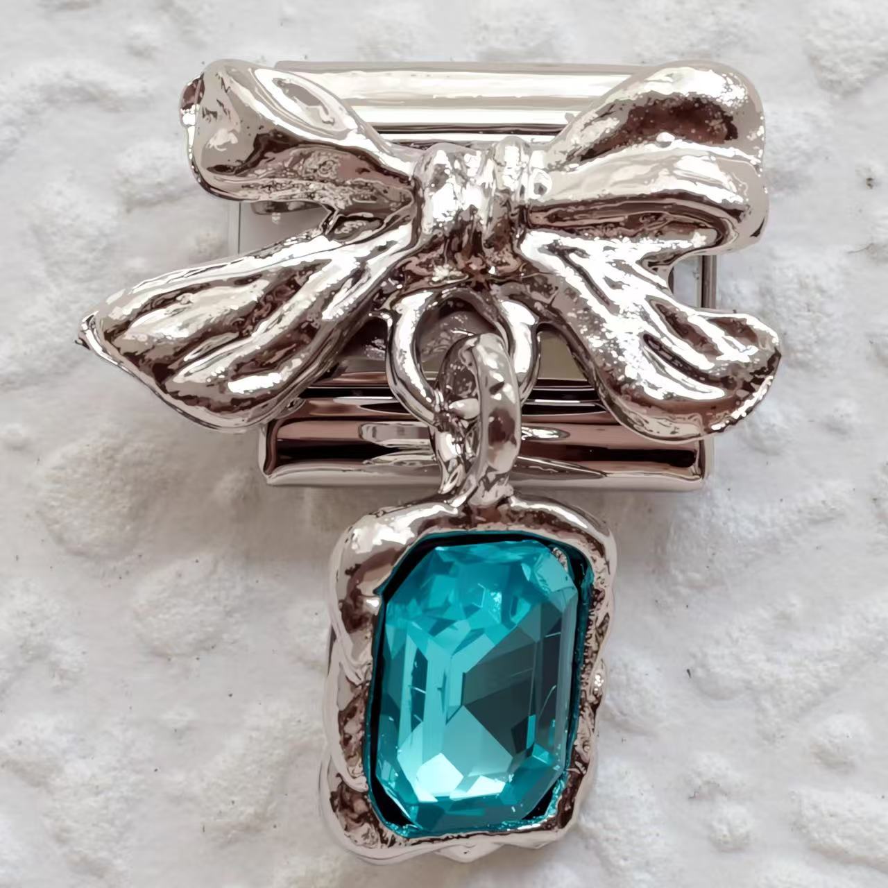 Wholesale  5pcs Italian Charm Bracelet 9mm DIY Bow  Gemstone Envelope  Creative Stainless Steel Composable Bracelet