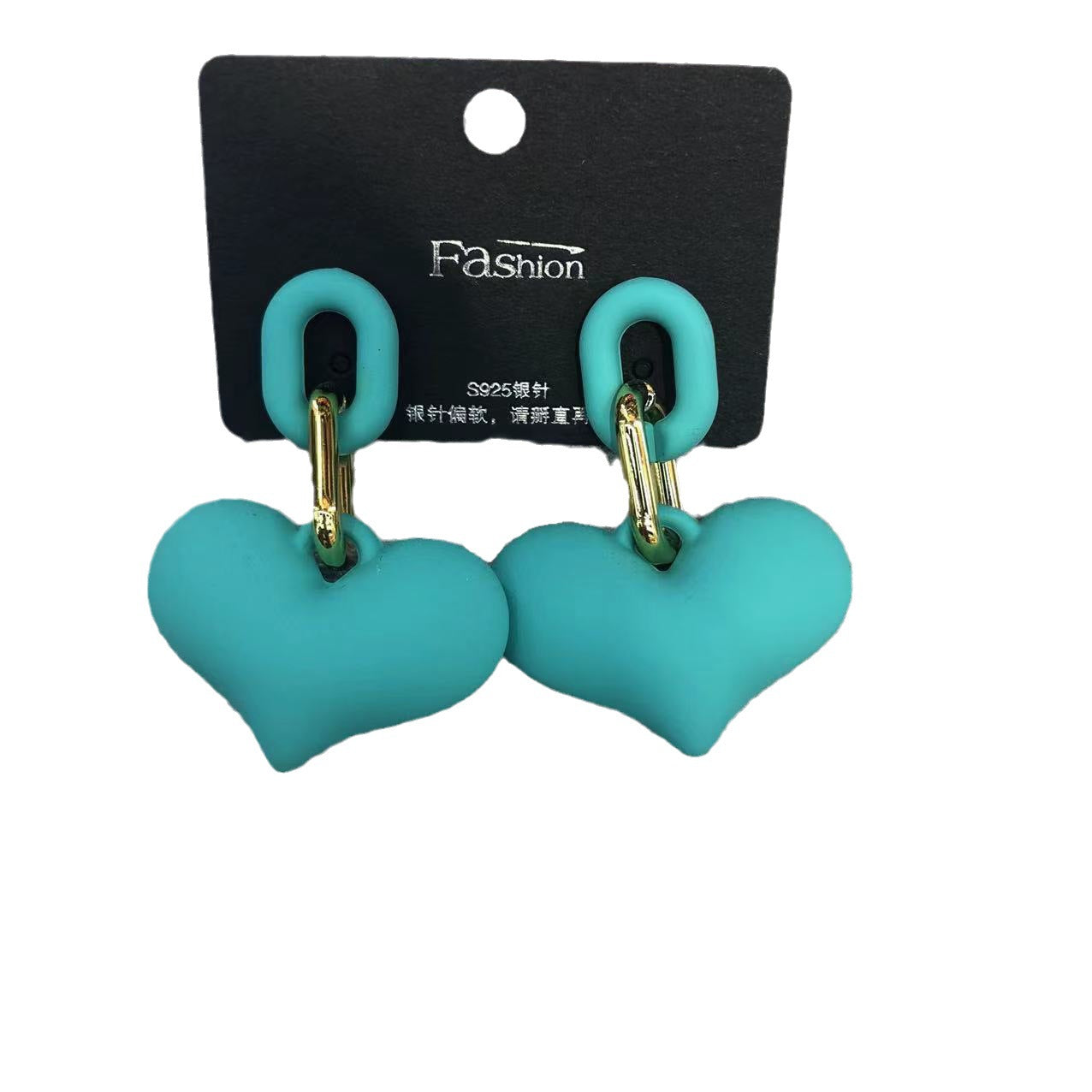 Wholesale 10pcs Candy Color Heart Shape Solid Color  Earrings