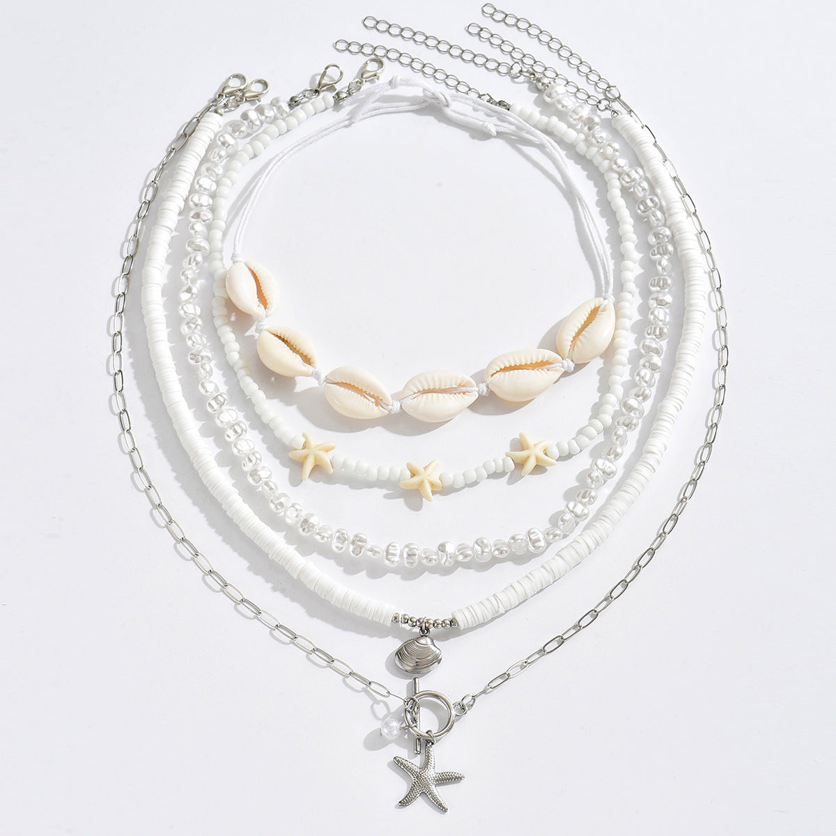 Wholesale Pearl Shell Starfish Necklace Set
