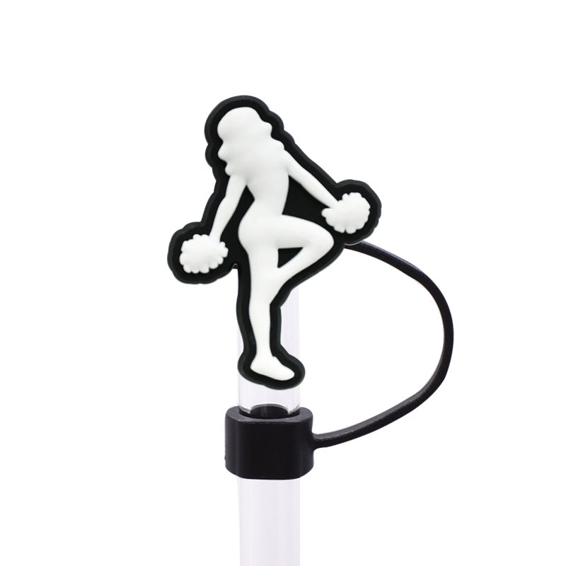 Wholesale Random 100pcs Cheerleading Series 8/10mm PVC Soft Straw Tube Cap