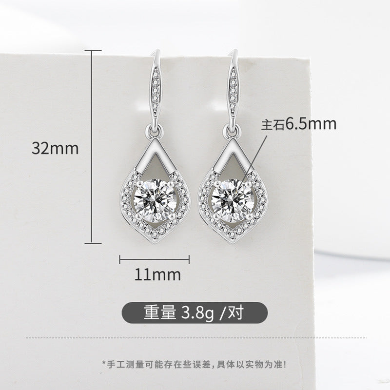 Wholesale Copper teardrop earrings with diamonds