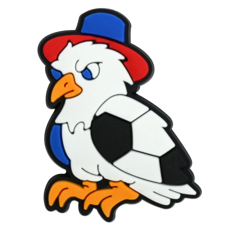 Wholesale Random 100pcs USA Football   PVC Soft Rubber Shoe Buckle Decoration