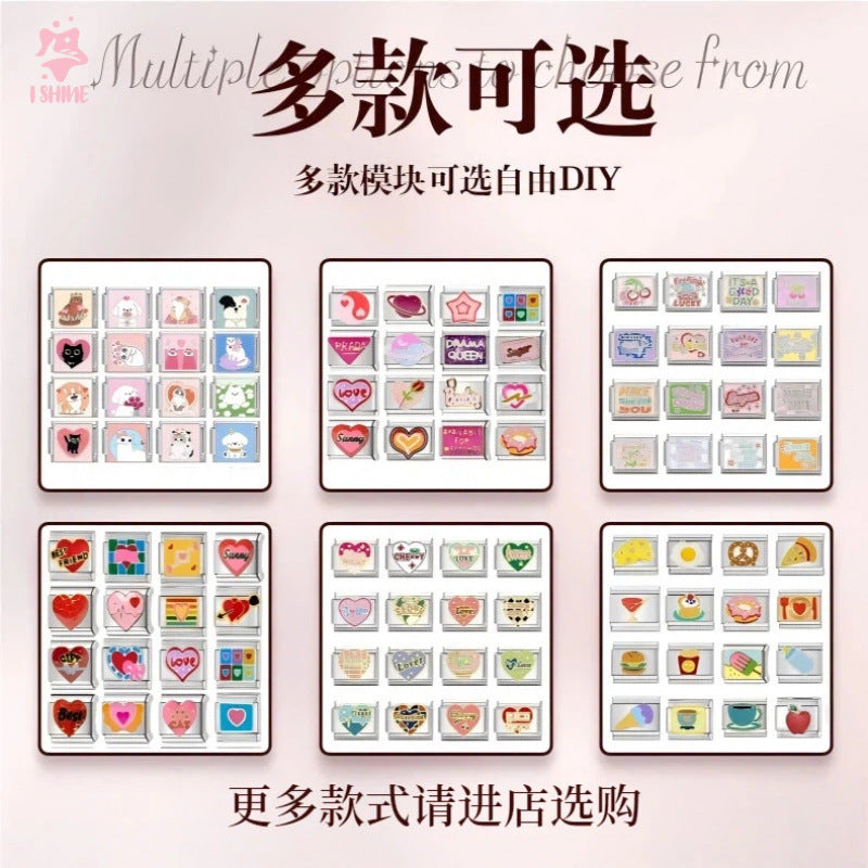 Wholesale DIY Italian Charm Bracelet With Pet Pattern Cute Modular Jewelry Accessory For Everyday Wear