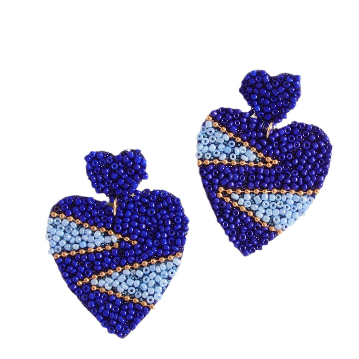 Wholesale Bohemian Love Rice Bead Ethnic Style Handmade Heart-shaped  Earrings