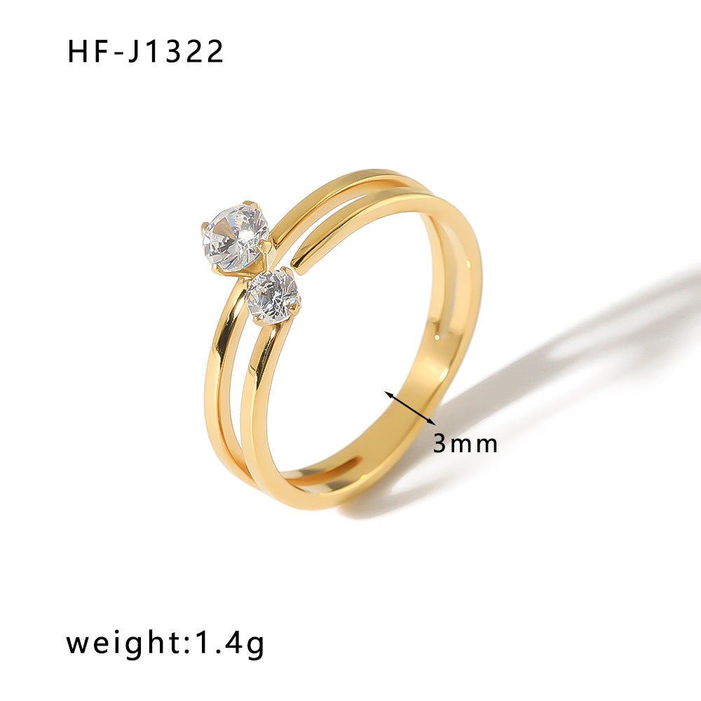 Wholesale Vintage Open Zircon Inlaid Stainless Steel Rings ACC-RS-XinY013