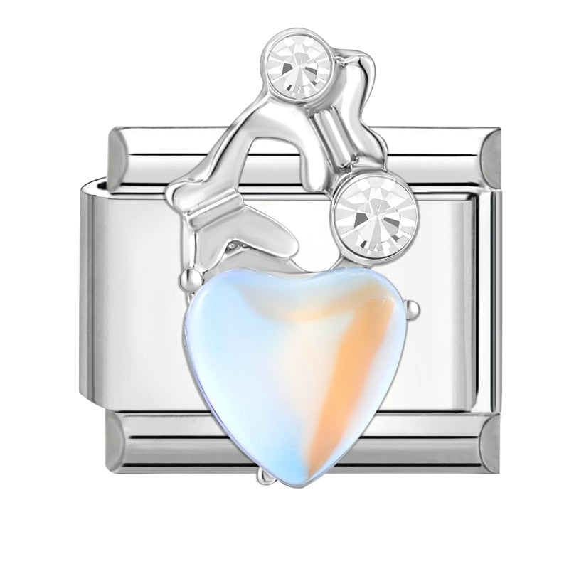 Wholesale Italian Charm Bracelet 9mm DIY Splicing Removable Butterfly Love Stainless Steel Composable Bracelet