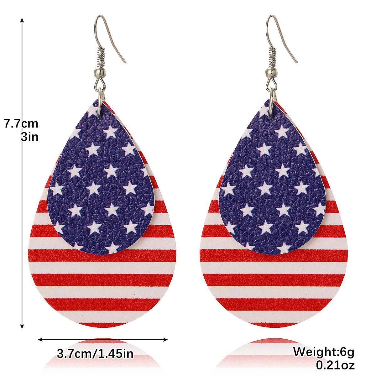 Wholesale  American Independence Day  Alloy Oil-Dropping Diamond Earrings