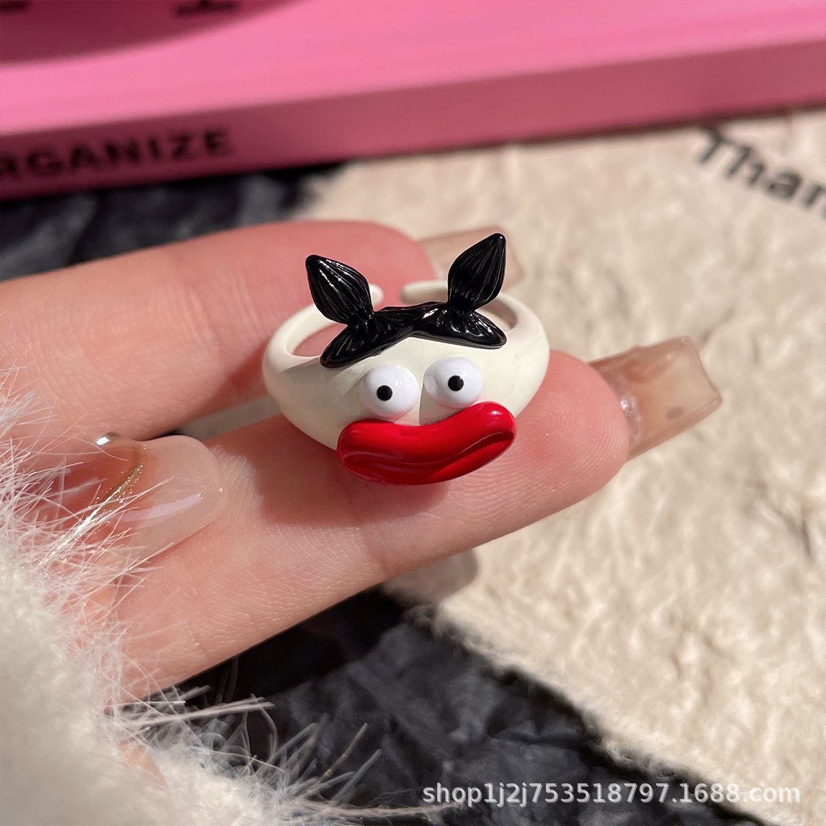 Wholesale Cute Ugly Cute Cartoon Oil Dropping Opening Ring