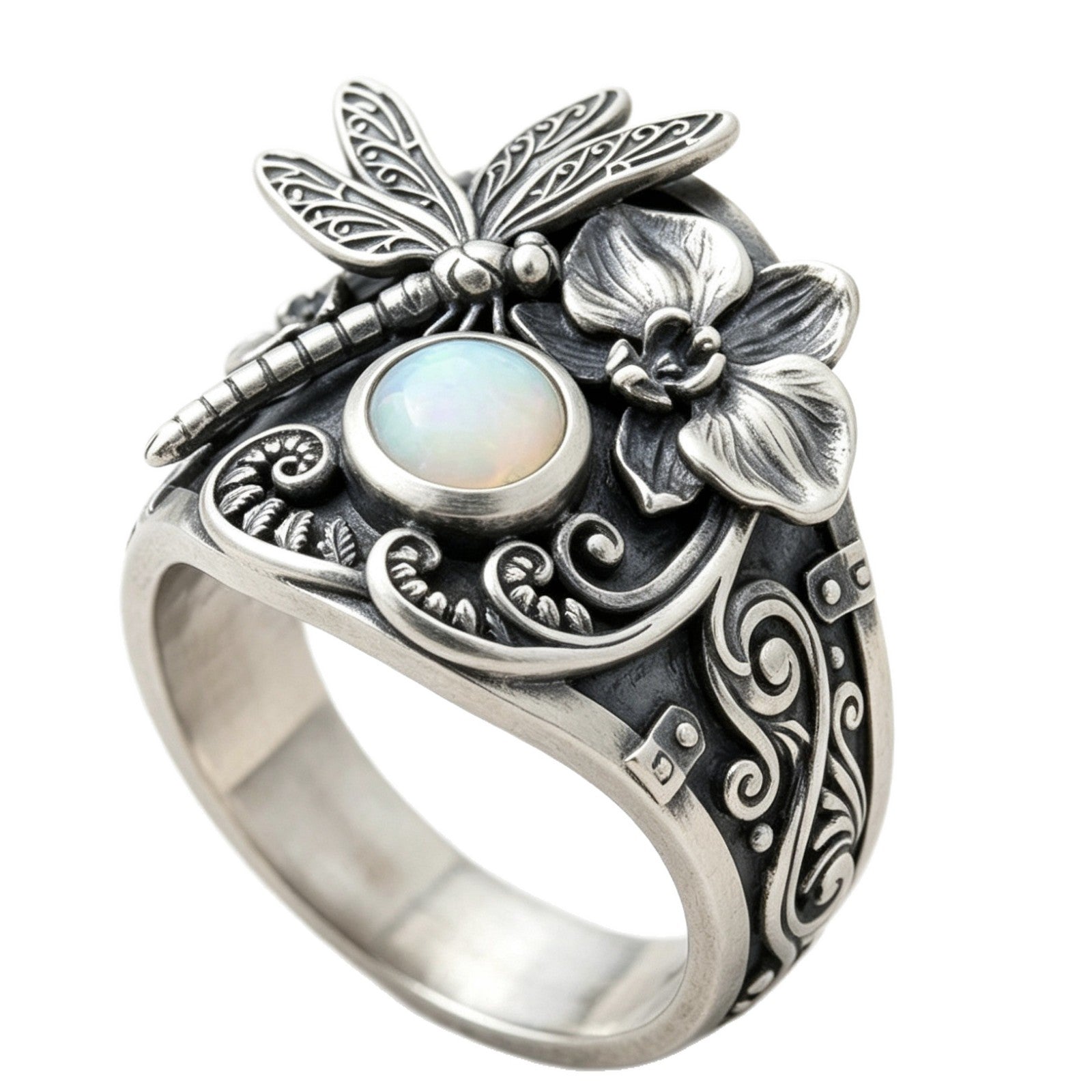 Wholesale Alloy Electroplated Vintage Dragonfly Ring for Women Jewelry Accessory