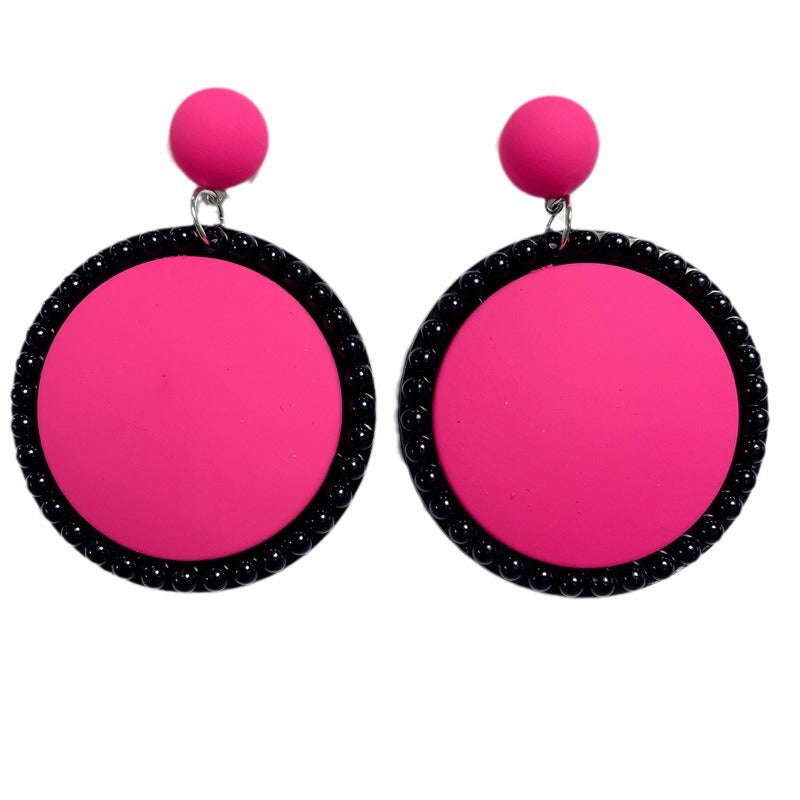 Wholesale Green Color Exaggerated Large Earrings