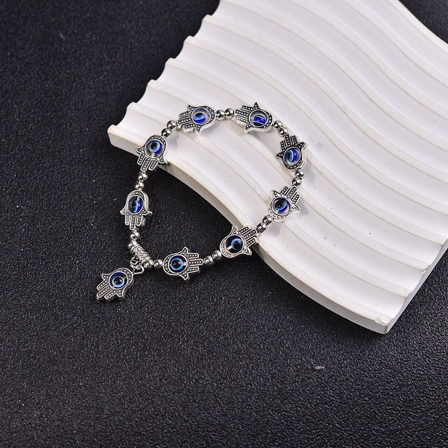 Wholesale Retro Devil' s Eye Beaded Bracelet Zinc Alloy Fashion Accessory for Everyday Wear and Gift
