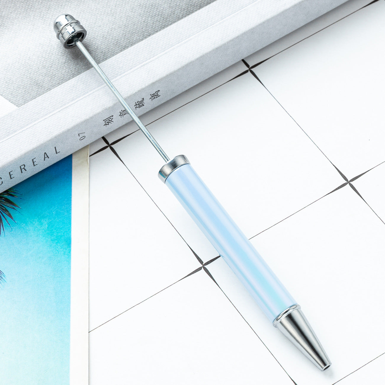 Wholesale Beadable Pens UV Electroplating Color Plastic DIY Beaded Pens Solid Color Pens