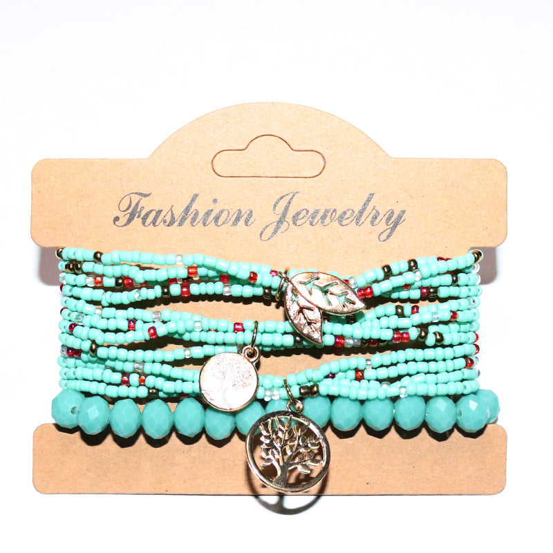 Wholesale Bohemian Multi-layered Tree of Life Rice Bead Bracelet ACC-BT-NaiHong012