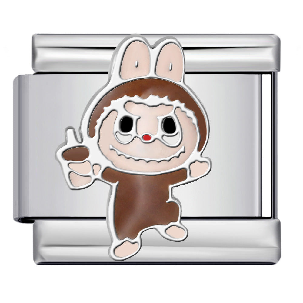 Wholesale 2pcs/pack  Italian Charm Bracelet 9mm DIY Splicing Anime Cute Cartoon Stainless Steel Composable Bracelet