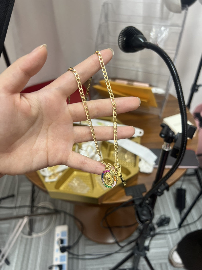 Wholesale Bronze Virgin Mary Cross Bracelet