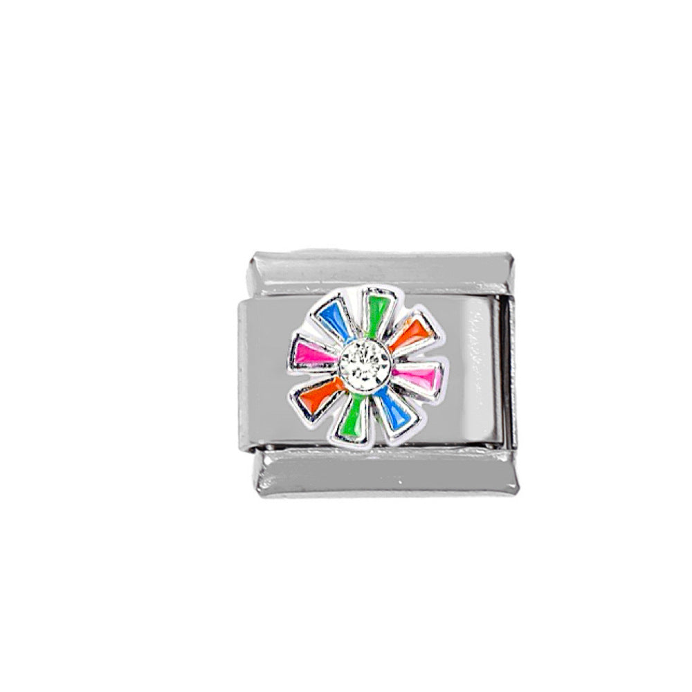 Wholesale Stainless Steel Flower Charms With Enamel Drop Design For DIY Jewelry Making Craft Supply