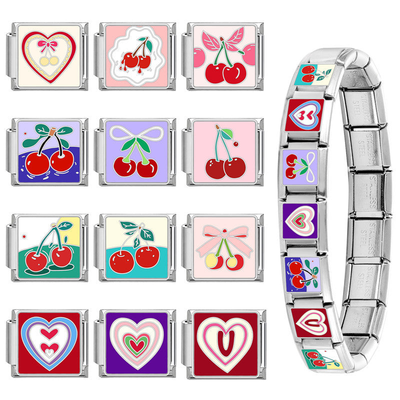 Wholesale Italian Charm Bracelet 9mm DIY Splicing Cute Creative Stainless Steel Composable Bracelet