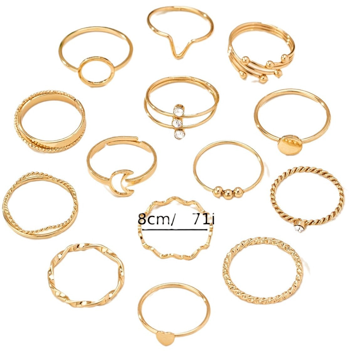 Wholesale 14-piece set  retro  hollow ring