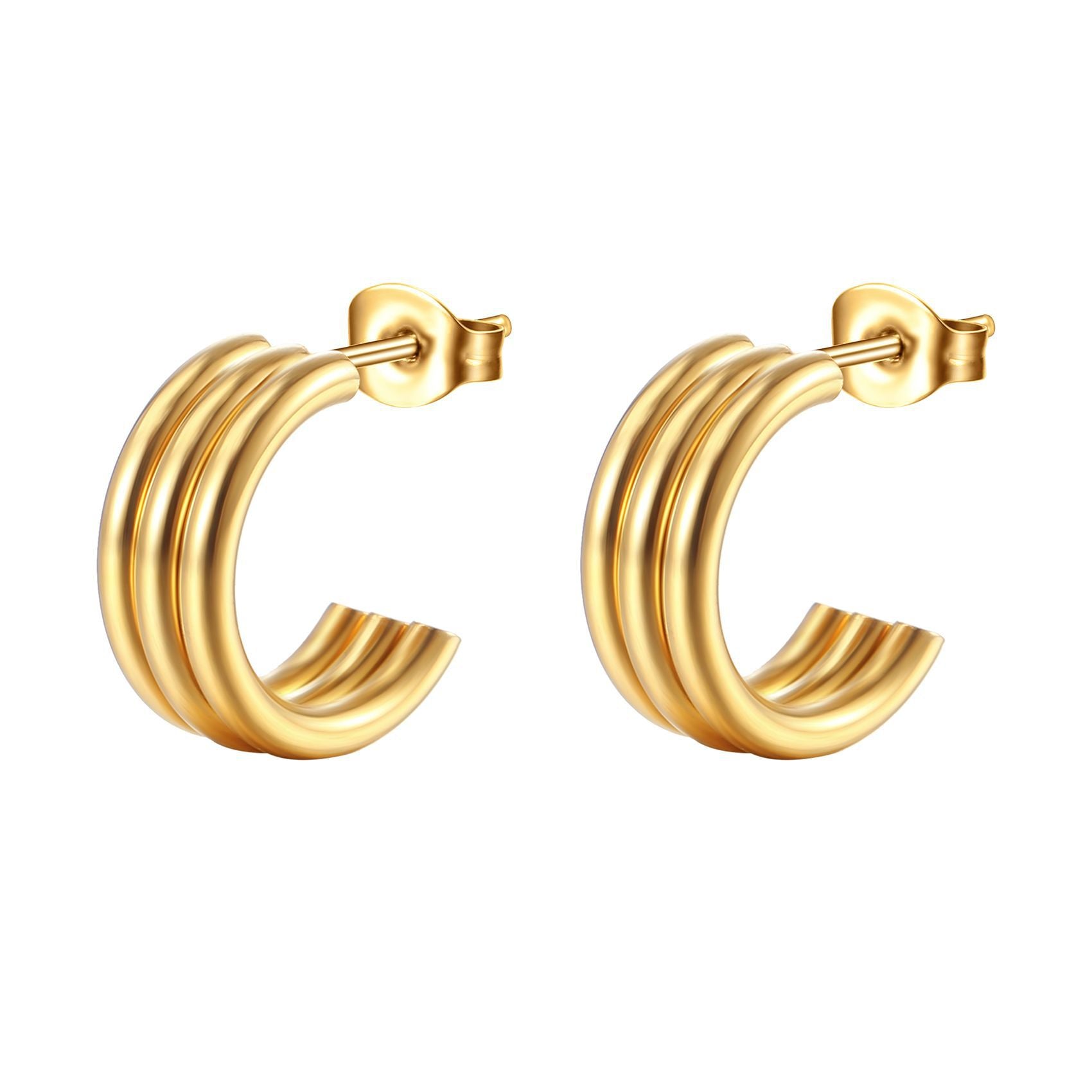 Wholesale Simple Stainless Steel C Shape Earrings ACC-ES-MuShan042