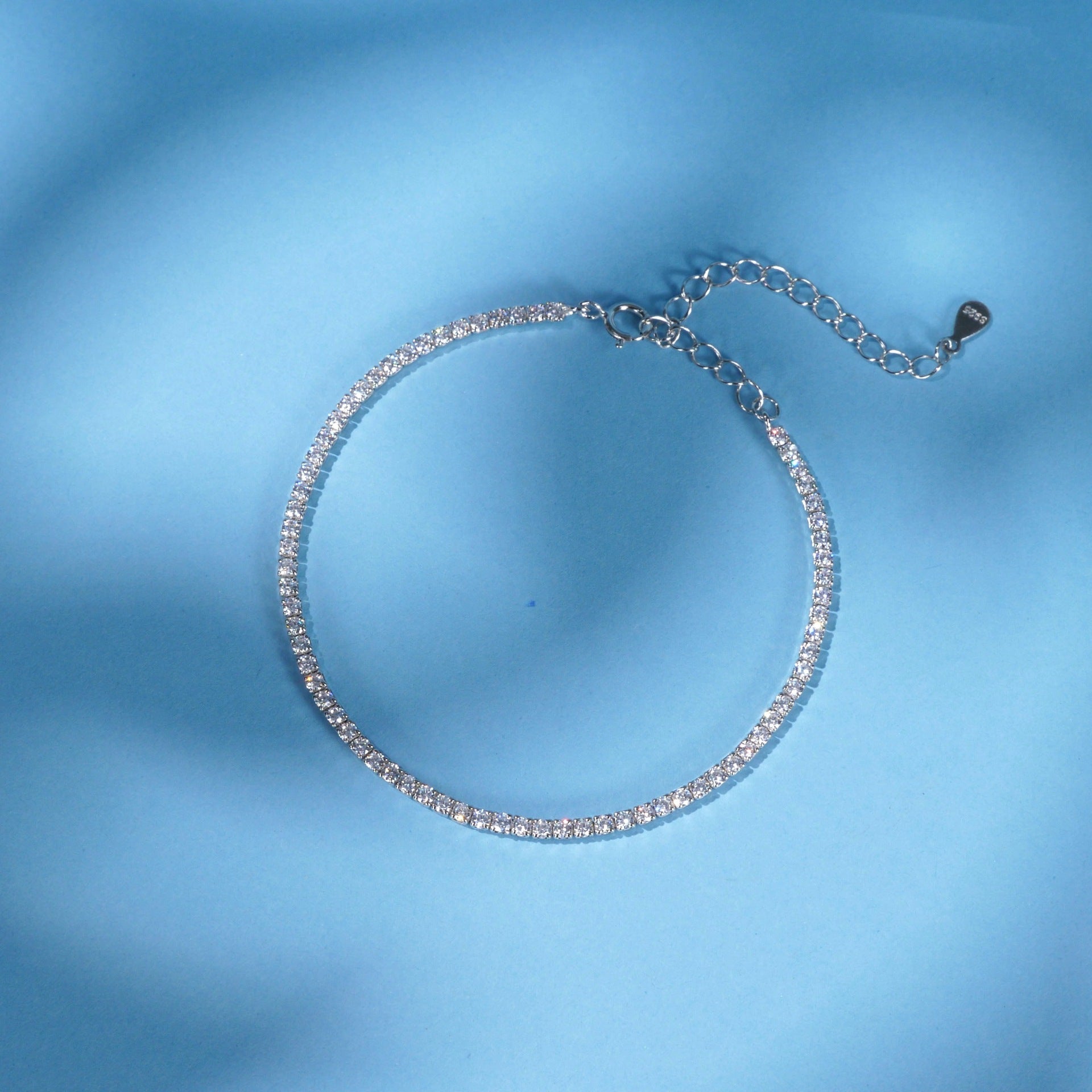 Wholesale S925 Silver Zircon Bracelet Women Geometric Row Design Fashion Accessory Boutique Resale Gift